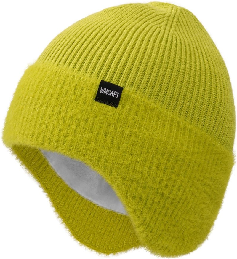 Wmcaps Winter Fleece Line Beanie with Earflap for Men Women, Outdoor Warm Thermal Knitted Hat Stocking Caps - Image 1